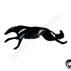Borzoi running dog silhouette, LeChienArtistiQ