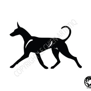 Pharaoh hound silhouette dog sticker, LeChienArtistiQ