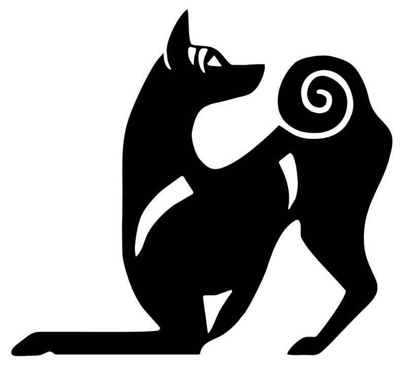 Basenji playbow dog silhouette LeChienArtistiQ