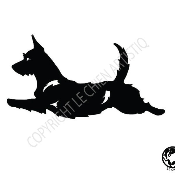 Portuguese Podengo dog silhouette sticker, LeChienArtistiQ