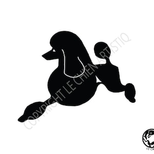Autocollant silhouette chien caniche français, LeChienArtistiQ
