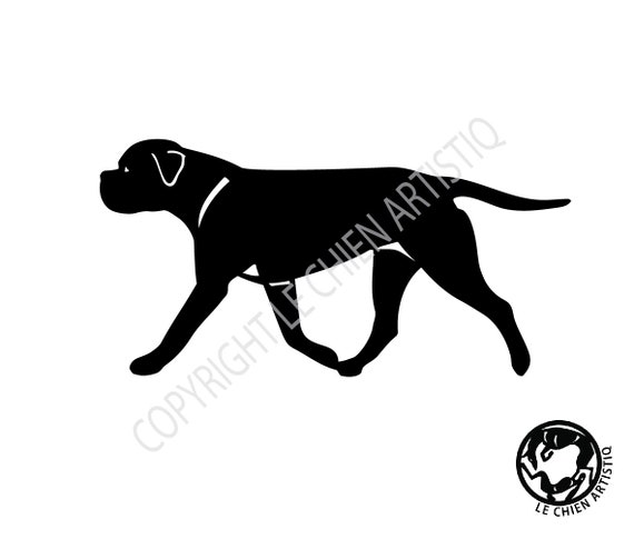 Bullmastiff Silhouette Dog Sticker, Lechienartistiq Australia