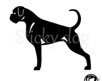 Boxer silhouette dog sticker - decal, LeChienArtistiQ