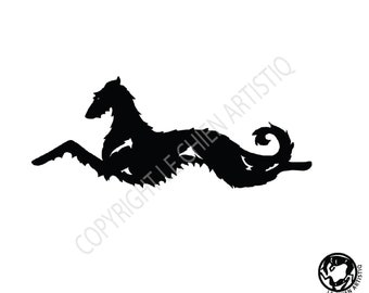 Scottish Deerhound dog silhouette, LeChienArtistiQ