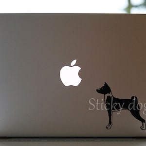 Basenji silhouette dog sticker