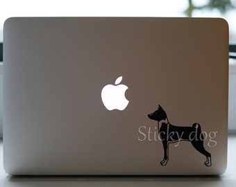 Basenji silhouette dog sticker