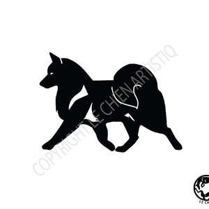 Samojeed honden silhouet sticker, LeChienArtistiQ