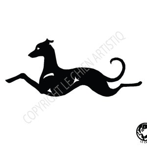 Italian greyhound/ sighthound silhouette dog sticker, LeChienArtistiQ