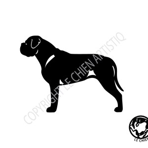 Bullmastiff silhouette dog sticker, LeChienArtistiQ