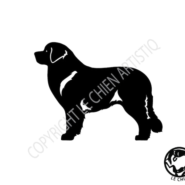 Leonberger Aufkleber Hundesilhouette, LeChienArtistiQ