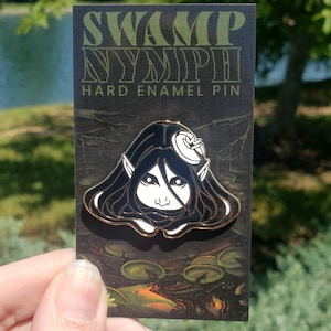 Swamp Nymph Selkie Mermaid Fantasy Enamel Pin - 1.75&quot; Hard Enamel Pin
