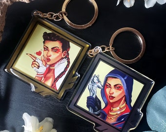 Loba Apex Legends Metallic Gold Acrylic Keychain - 2.5" Double-sided Charm