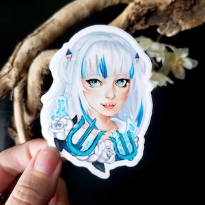 Vtuber Gawr Gura Hololive EN 3&quot; Vinyl Sticker -  Anime Art Decal for Laptops, Water Bottles, and More