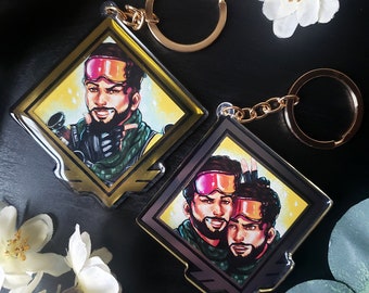 Mirage Apex Legends Metallic Gold Acrylic Keychain - 2.5" Double-sided Charm