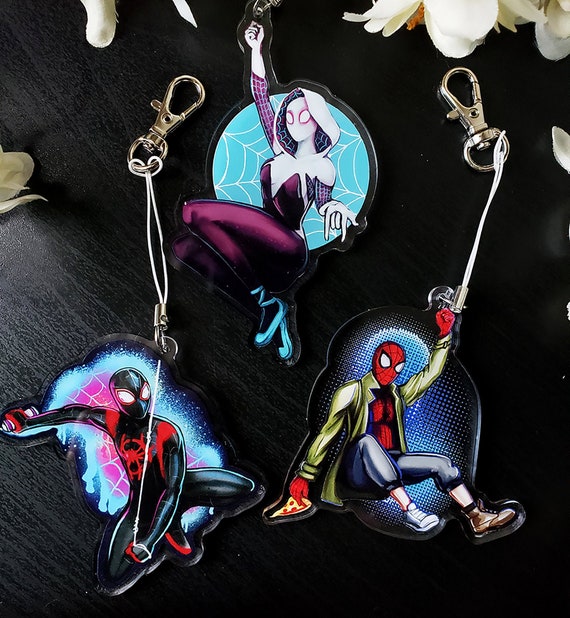 Spider-verse 2.5 Double-sided Acrylic Charm Keychain : Spider Gwen / Miles  Morales / Peter Parker 