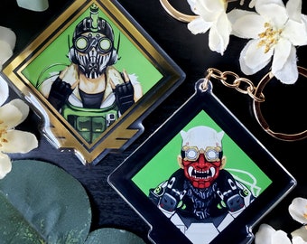 Octane Apex Legends Metallic Gold  Acrylic Keychain - 2.5" Double-sided Charm