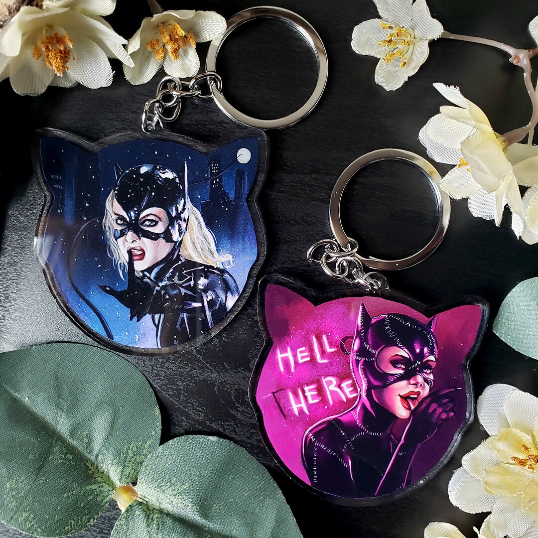 Catwoman Keychain 2.5 Acrylic Charm Michelle Pfeiffer Batman Returns Etsy