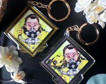 Caustic Apex Legends Metallic Gold Acrylic Keychain - 2.5" Double-sided Charm