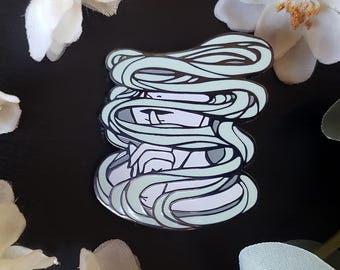 Black Nickel Hard Enamel Pin – "Fog" – Femme Forecast Weather Fantasy Pin –1.75″