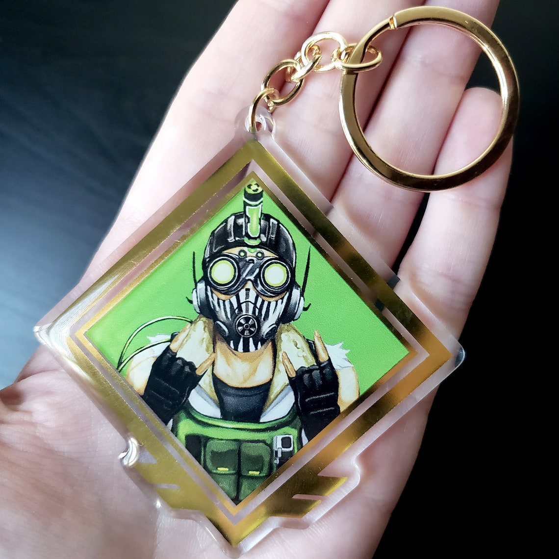 Octane Apex Legends Metallic Gold Acrylic Keychain - 2.5