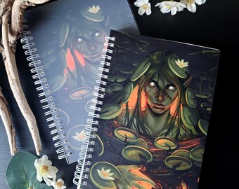 Swamp Nymph Reusable Sticker Book, Sticker Album for Collector, A5 Blank Sticker Book, 50 Page Spiral Bound Sticker Organizer