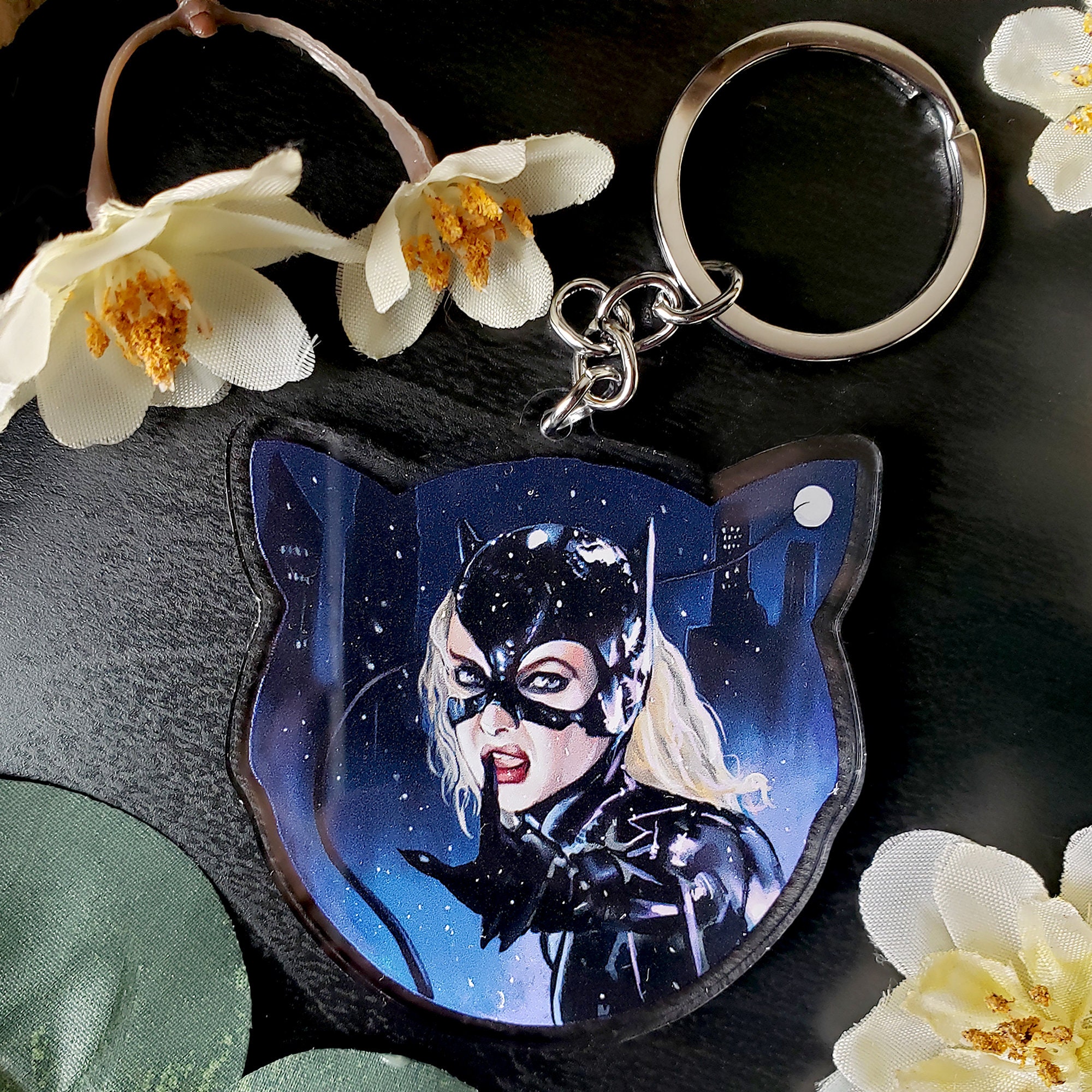 Catwoman Keychain 2.5 Acrylic Charm Michelle Etsy