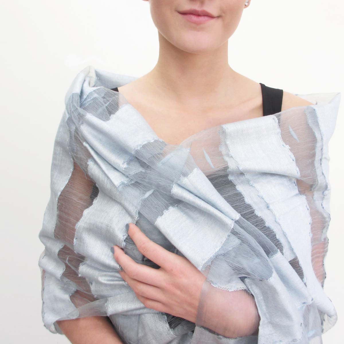 silver evening scarf