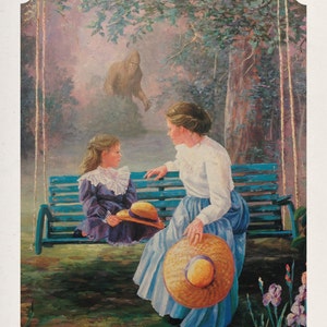 11&quot; by 14&quot; &quot;Mother, Daughter...and Sasquach&quot; Altered Thrift Store Art Print
