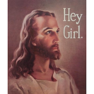 8" x 10" print, "Hey Girl" Altered Thrift Store Art