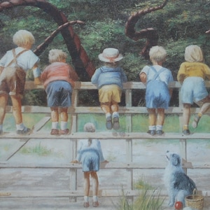 Impressão de cartão postal de 4" por 6", arte alterada de brechó "On the Fence"