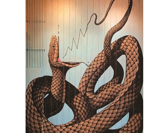 8" by 10" print of "Onyx Snake" Mural in Rogers, Arkansas
