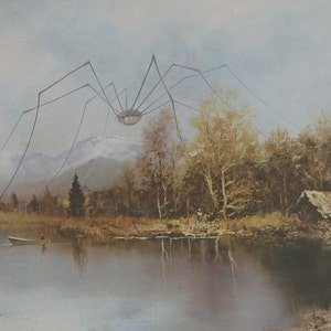 Stampa di cartoline da 4" x 6", "Granddaddy Long-Legs", arte modificata del negozio dell'usato