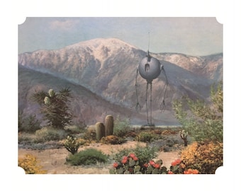 8" by 10" print, "Desert Bot" Altered Thrift Store Art