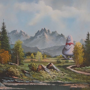 Impressão de cartão postal de 4" por 6", arte alterada de brechó "Migration of the Shmoo"