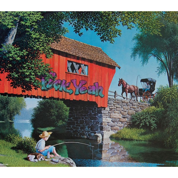 11" by 14" "F#%@k Yeah" Altered Thrift Store Art Print