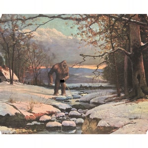 8&quot; by 10&quot; print, &quot;Bigfoot Gotta Go, Gotta Go&quot; Altered Thrift Store Art {real print is NOT censored}