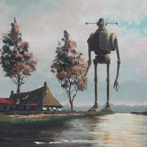 Impressão de cartão postal de 4" por 6", arte alterada de brechó "Asian Bot"