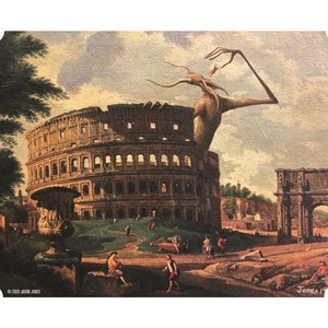 8&quot; by 10&quot; print, &quot;Colosseum Monster&quot; Altered Thrift Store Art