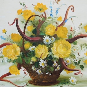 Impressão de cartão postal de 4" por 6", arte alterada de brechó "Flores com tentáculos"