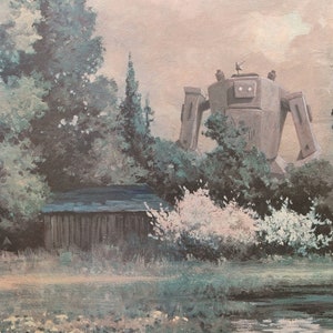 4&quot; by 6&quot; postcard print, &quot;Eternal Spring Bot&quot; Altered Thrift Store Art