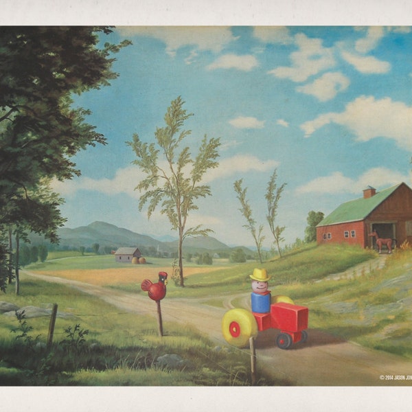 Impresión artística alterada de una tienda de segunda mano de Fisher-Price, 28 x 35 cm