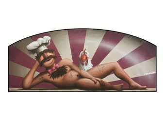 11" by 14" print of "Chef Pin-up" Mural in Fayetteville, Arkansas