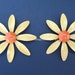 Vintage Enamel Daisy Flower Power Pin Yellow Orange Brooch Lot of 2 Free Shipping US