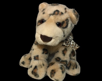 Vintage Gund KENYA Spotted Leopard Cheetah Spots Plush Baby Cub Stuffed Animal