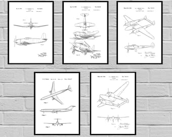 airplane blueprint etsy