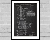 Fender Electric Guitar Poster, Fender Electric Guitar Patent, Fender Guitar Print, Fender Electric Guitar Decor, Fender p774