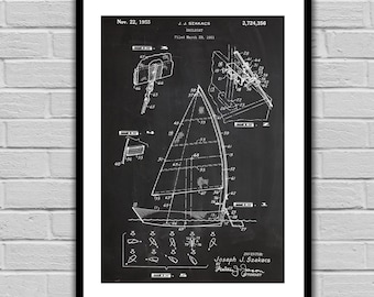 sailboat blueprint etsy