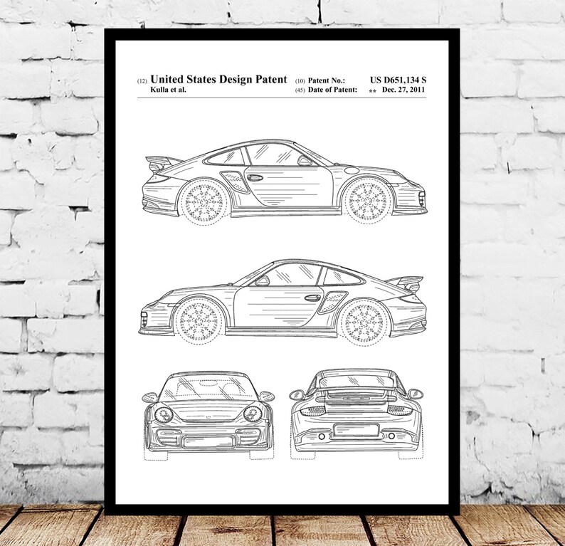 2011 Patent Art Poster Automobile M Porsche 911 Kulla