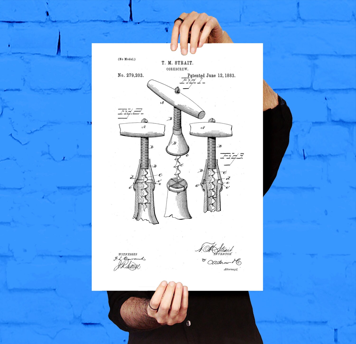 Corkscrew Print Corkscrew Poster Corkscrew Patent Corkscrew Decor Corkscrew Art Corkscrew Blueprint Corkscrew Wall Art P086