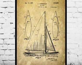 Sailboat blueprint | Etsy